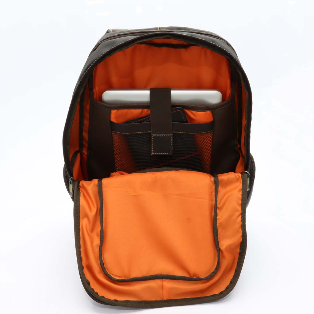 Nylon and Leather Backpack Shoe Bag